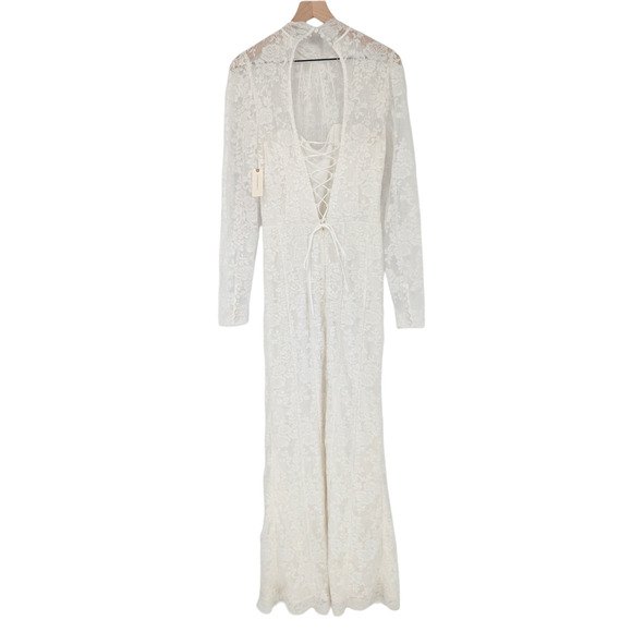 V. Chapman Jules Lace Wedding Dress Anthropologie Long Sleeve Size 16 NWT - Picture 3 of 5